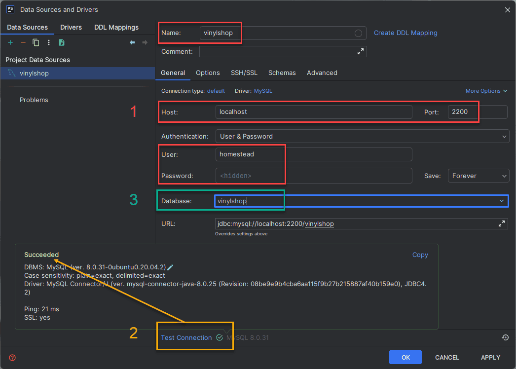 Database Connection in PhpStorm