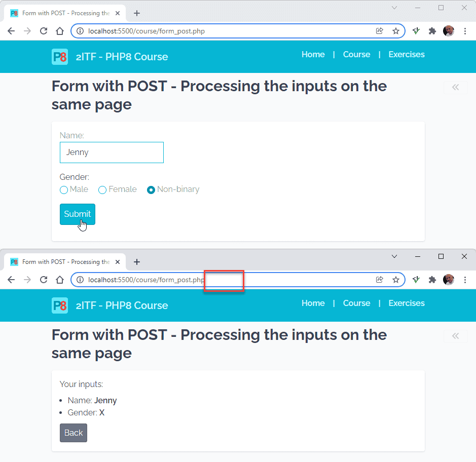 Form with post