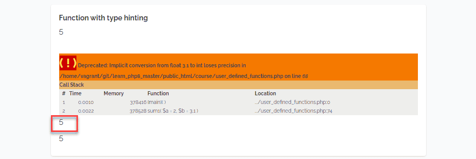 Function with type hinting